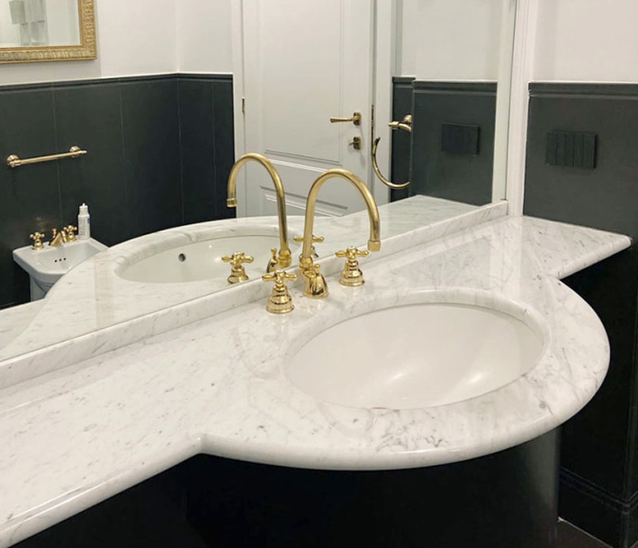Top Bagno - Marmo Bianco di Carrara
